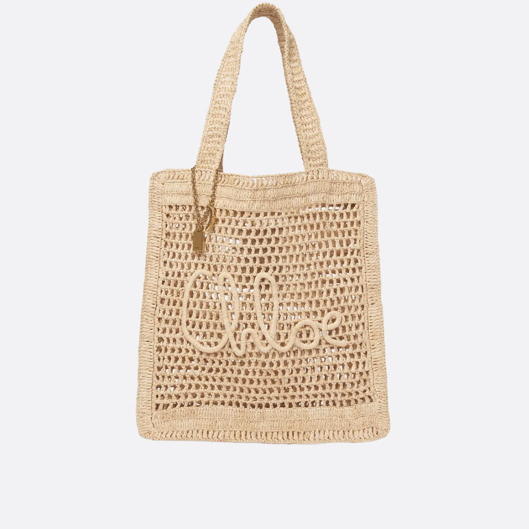CHLOÉ SUMMER BANANA BAG IN RAFFIA