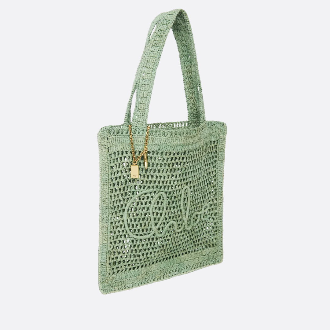 CHLOÉ SUMMER BANANA BAG IN RAFFIA