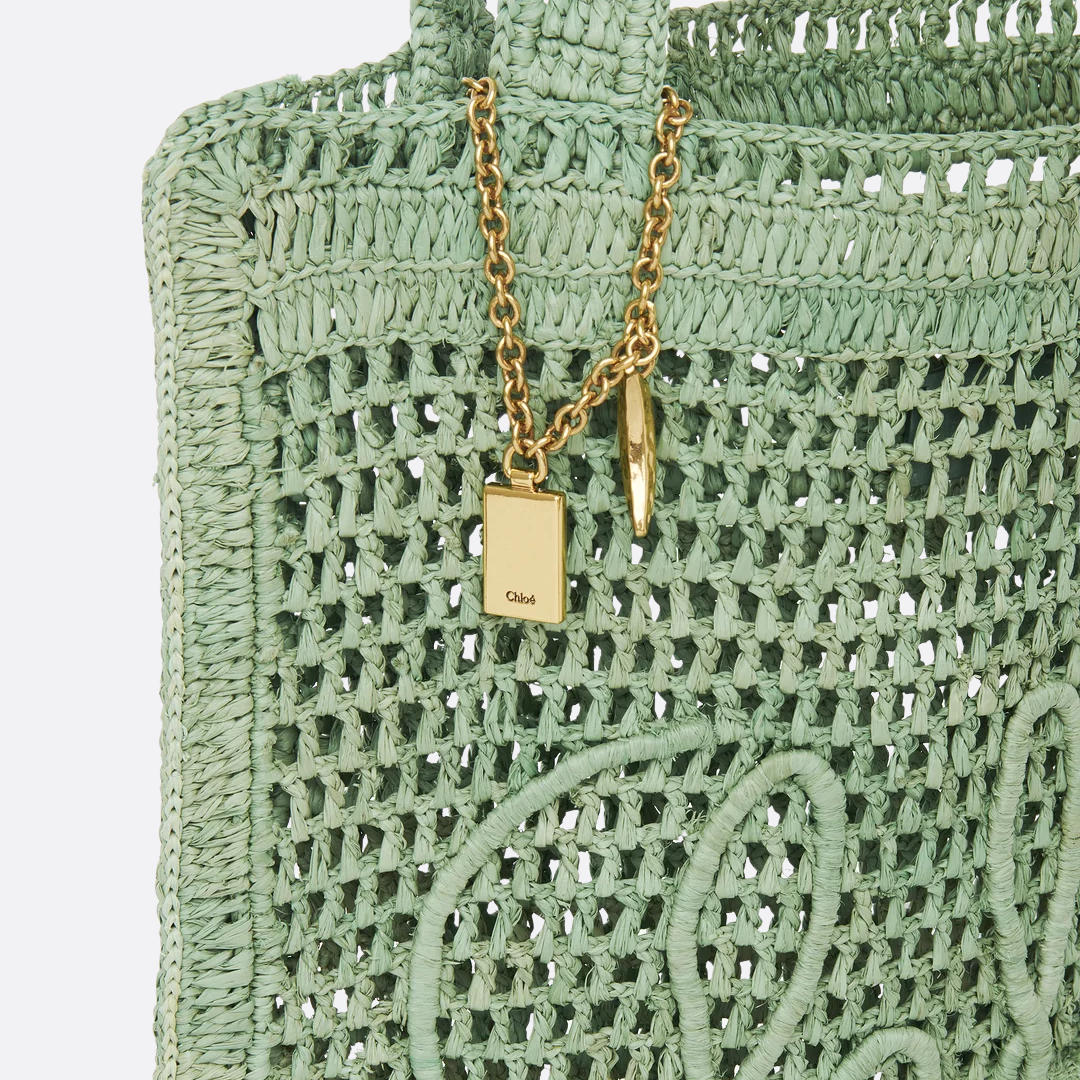 CHLOÉ SUMMER BANANA BAG IN RAFFIA