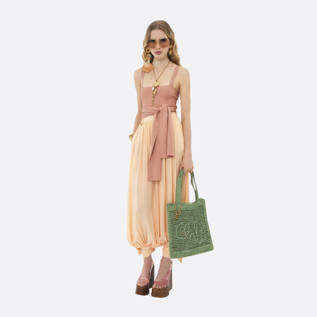 CHLOÉ SUMMER BANANA BAG IN RAFFIA