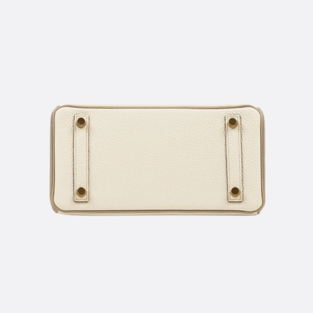 HERMÈS BIRKIN 25 HSS CRAIE/GRIS TOURTERELLE IN TOGO LEATHER WITH BRUSHED GOLD HARDWARE
